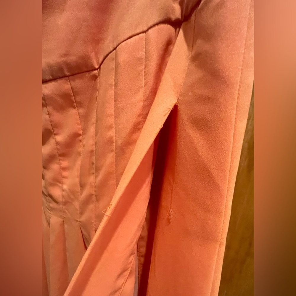 Anthropologie || Maeve Zocalo Pleated Chiffon Maxi Skirt Slit Orange Peach - Picture 8 of 9